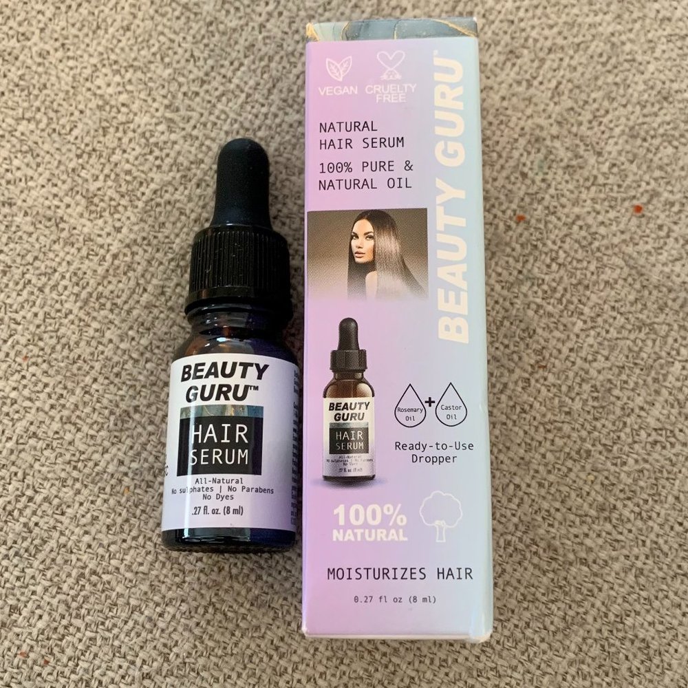 BEAUTY GURU Natural Hair Serum 100% Pure & Natural VEGAN Anti-Frizz NEW IN BOX